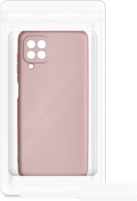 Луксозен силиконов гръб ТПУ ултра тънък МАТ за Samsung Galaxy A22 4G A225F златисто розов 